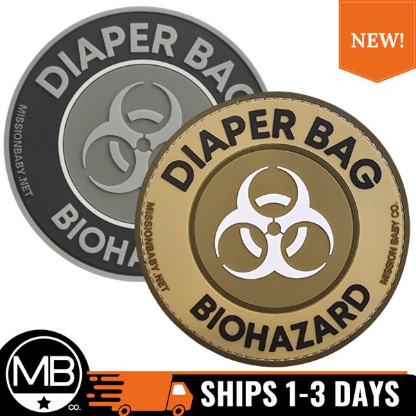 Tactical Diaper Bag Biohazard PVC Tactical Morale Patch | Funny and Practical