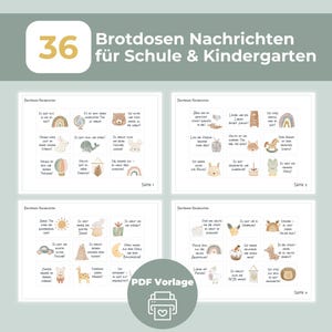 PDF 36 Lunchbox Messages for Children | Encouraging Cards to Print | Small Affirmations | Affirmation Cards for School Children | Download