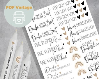 Candle tattoo template PDF | Small thank you note | Waterslide decal | Digital download of candle tattoos and candle stickers | Thank you gift