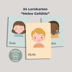 PDF Lernkarten "Meine Gefühle" | 24 Karten in DIN A6 | Lernmaterial für Schule und Kindergarten | digitaler Download zum ausdrucken