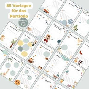 PDF - 85 portfolio templates for kindergarten | Set &quot;Cheeky friends&quot; | Forms for portfolio folders for daycare or nursery | Everyday life of educators Download