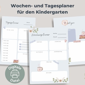 PDF weekly planner and daily planner | Template in A4 | Planner for kindergarten educators