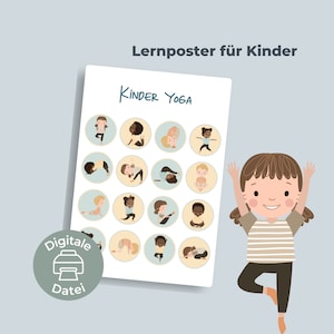 PDF learning poster "Children's Yoga" 3 versions | Yoga for children | Learning material for schools and kindergartens | digital download to print