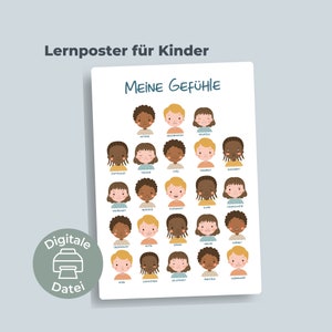 Póster de aprendizaje en PDF "Mis Sentimientos" 3 versiones | Material didáctico para escuelas y guarderías | descarga digital para imprimir