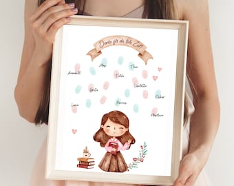 PDF farewell gift for kindergarten teacher | fingerprint poster for farewell | kindergarten teacher fingerprint teacher | small gift | DIY download