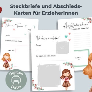 PDF-profielen en afscheidsbrieven voor docenten | 10 PDF-pagina's | Sjablonen voor kleuterscholen A4 om te downloaden voor docenten