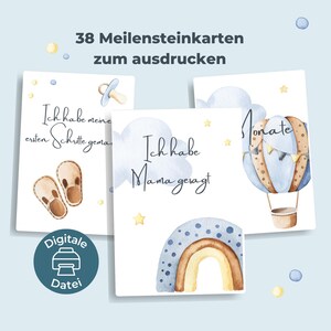 38 carte cardine PDF per "Il primo anno del bambino" | Auto Aereo Ragazzo in Blu | Carte importanti per bambini da scaricare