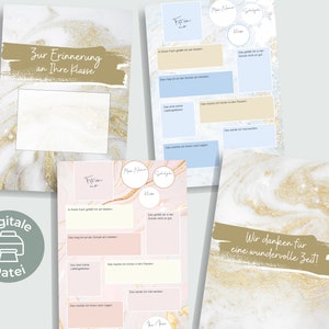 PDF Abschiedsgeschenk für Lehrer und Lehrerinnen | Ausfüllbuch Marble | Abschiedsgeschenk Grundschule Buch