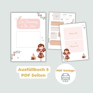 Cadeau d'adieu PDF pour les enseignants | Livre à remplir rose | Livre d'école primaire cadeau d'adieu | Professeur Brun