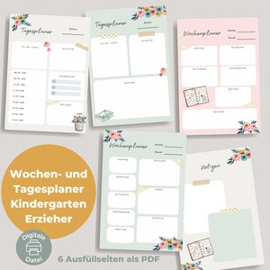 PDF weekly planner and daily planner | Template in A4 | Planner for kindergarten educators