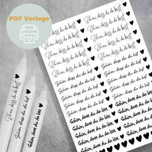 Candle Tattoos Template PDF | It&#39;s nice that you&#39;re here - Black | Water slide film | digital download candle tattoos candle stickers
