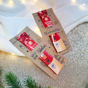 PDF-idee voor een printbaar kerstcadeau | Sjabloon voor het printen van een geldgeschenk | Kersttraktatie om weg te geven | Knutselsjabloon