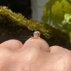 Antiker Art-Deco-18 Karat Rosegold Fancy Gelber Diamant Solitär Ring Bild 8