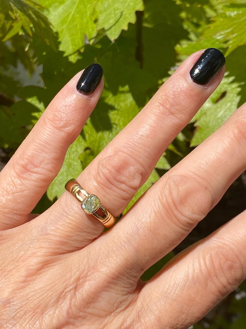 Antiker Art-Deco-18 Karat Rosegold Fancy Gelber Diamant Solitär Ring Bild 10