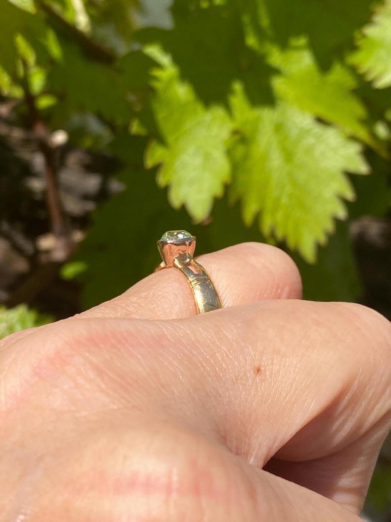 Antiker Art-Deco-18 Karat Rosegold Fancy Gelber Diamant Solitär Ring Bild 11