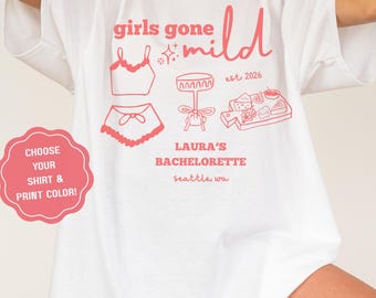 Custom Girls Gone Mild Bachelorette Shirt, Spa Weekend Bridal Party Tee, Cozy Bach Party Shirts, Matching Bride & Crew