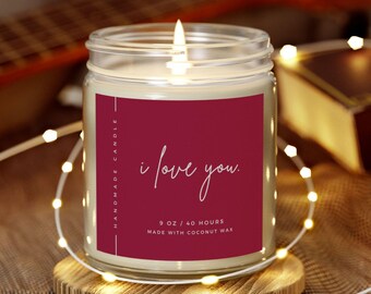 I Love You Candle,Valentines Day Candle,Romantic Gift for Him,1st Wedding Anniversary Gift,2nd,3rd,4th,5th,7th,10th,20th engagement present