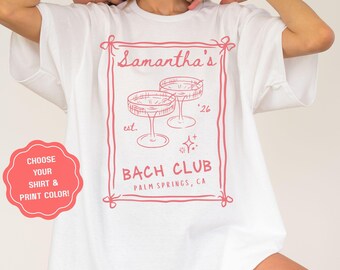 Custom Bach Club Shirts with Bride Name, Luxury Bachelorette Party TShirts, Matching Bridal Party Tees, Trendy Espresso Martini Shirt