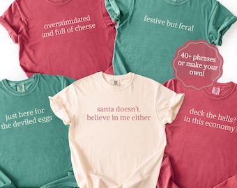 Gen Z Sarcastic Christmas Phrase Shirts, Matching Family Christmas Party Shirts, Group Friendsmas TShirts, Funny Christmas Tee