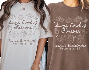 Custom Same Cowboy Forever Bachelorette Shirts,My Last Rodeo Nashville Bachelorette Tees,Doodle Bachelorette,Cowgirl Bridal Party Shirts