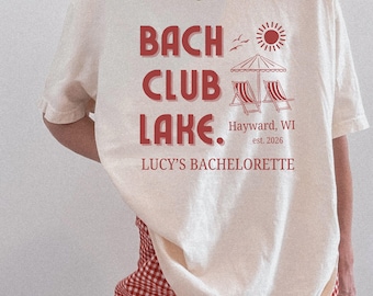 Bach Club Lake Bachelorette Shirt, Custom Cabin Bach Party Tee, Matching Bride & Crew Lake Weekend Shirts, Summer Beach Apparel