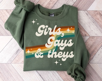 LGBTQ Pride Sweatshirt, Transgender Rights Crewneck, Gay Christmas Apparel, Respect Pronouns Shirt, Funny Queer Gift, Proud Ally, Trans Tee