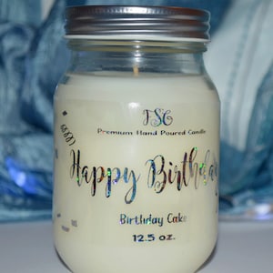 Happy Birthday Candle ~ Birthday Cake Scent ~ Holographic Confetti ~ Birthday Candle ~ Soy Blend ~ Birthday Gift ~ Birthday Gift Ideas