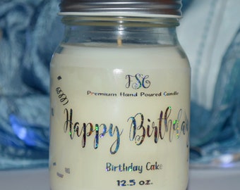Happy Birthday Candle ~ Birthday Cake Scent ~ Holographic Confetti ~ Birthday Candle ~ Soy Blend ~ Birthday Gift ~ Birthday Gift Ideas