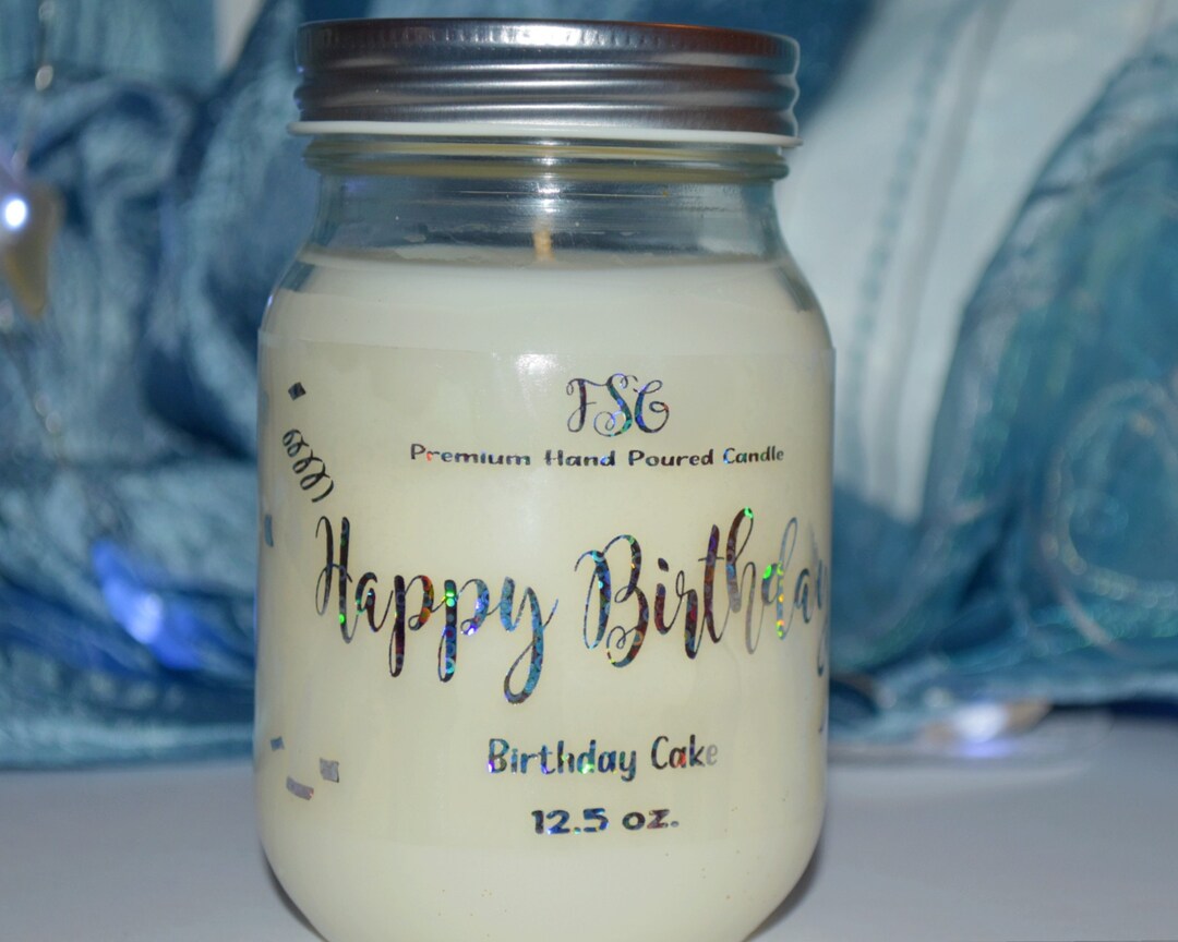 Happy Birthday Candle Birthday Cake Scent Holographic Etsy