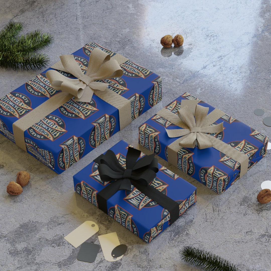 harley davidson christmas wrapping paper