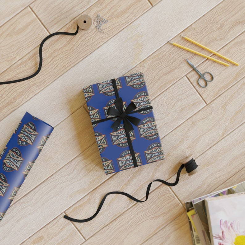 harley davidson christmas wrapping paper