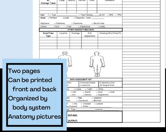 Nursing Assessment Cheat Sheet - Head to Toe Template With History, Labs, and Notes - Etsy
