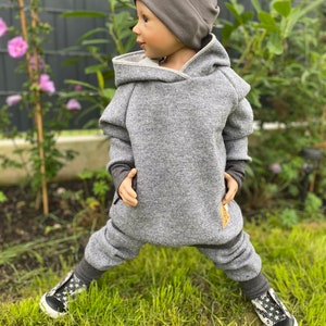 Outdoor Hoodie - Dino - T-Rex - Selection - Dwarf Hoodie - Hood - Walk - New Wool - Wool Walk - Child - Boy - Baby - Children's Clothing