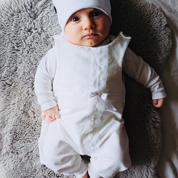 Das Original! Taufe - Festlicher Strampler - Taufoutfit Strampler - Weiß - Hochzeit - Kind - Unisex - Baby - Kinderkleidung