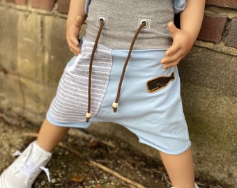 Bio 3/4 Shorts - Loose Fit - Baggy - Sweat - BASIC - Jogger - Pumphose - Wal - Junge - Mädchen - Gender Neutral - Baby - Kinderkleidung