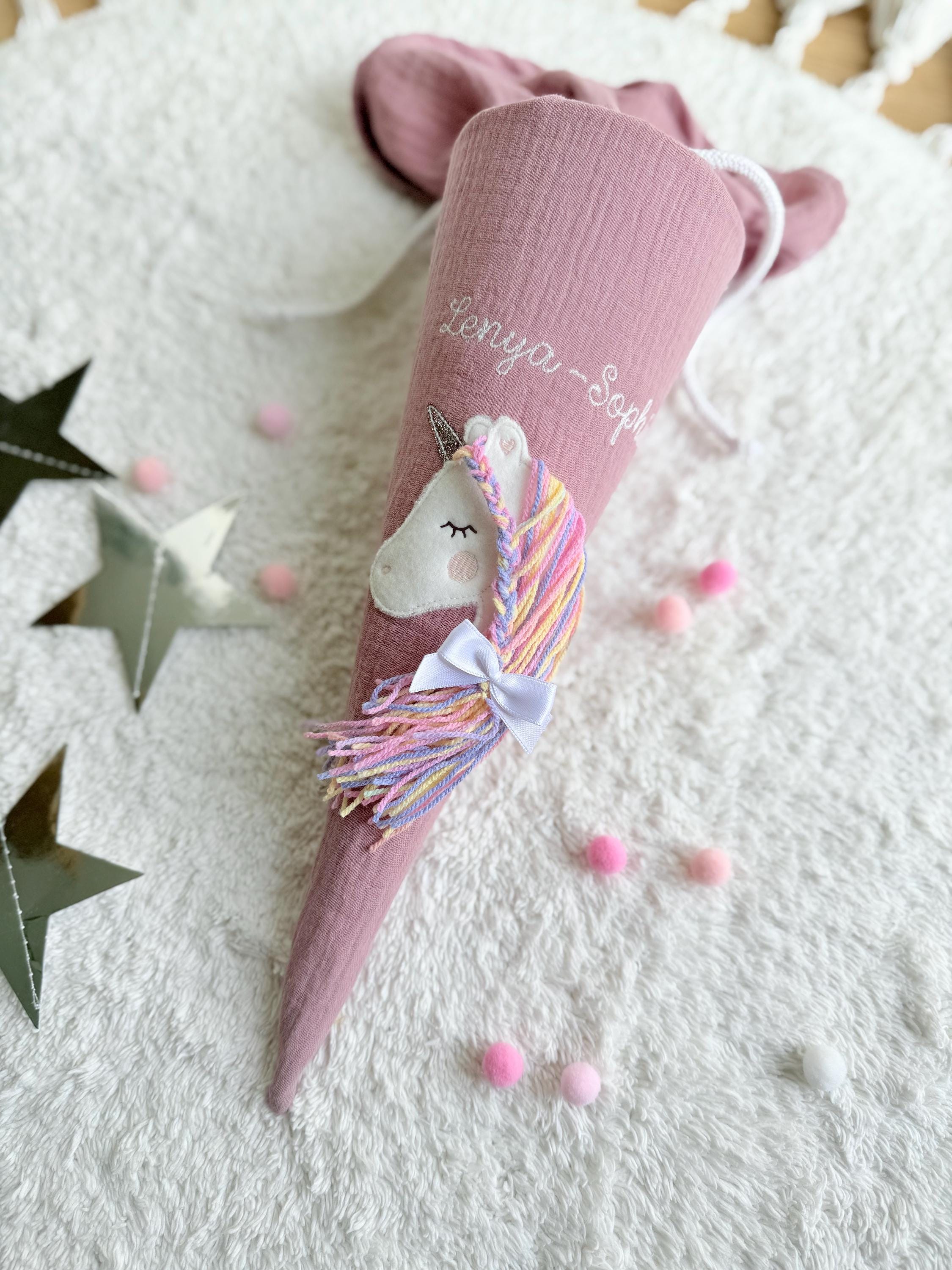 Schultüte mit Namen für Mädchen -MAGICAL UNICORN- Zuckertüte Einhorn