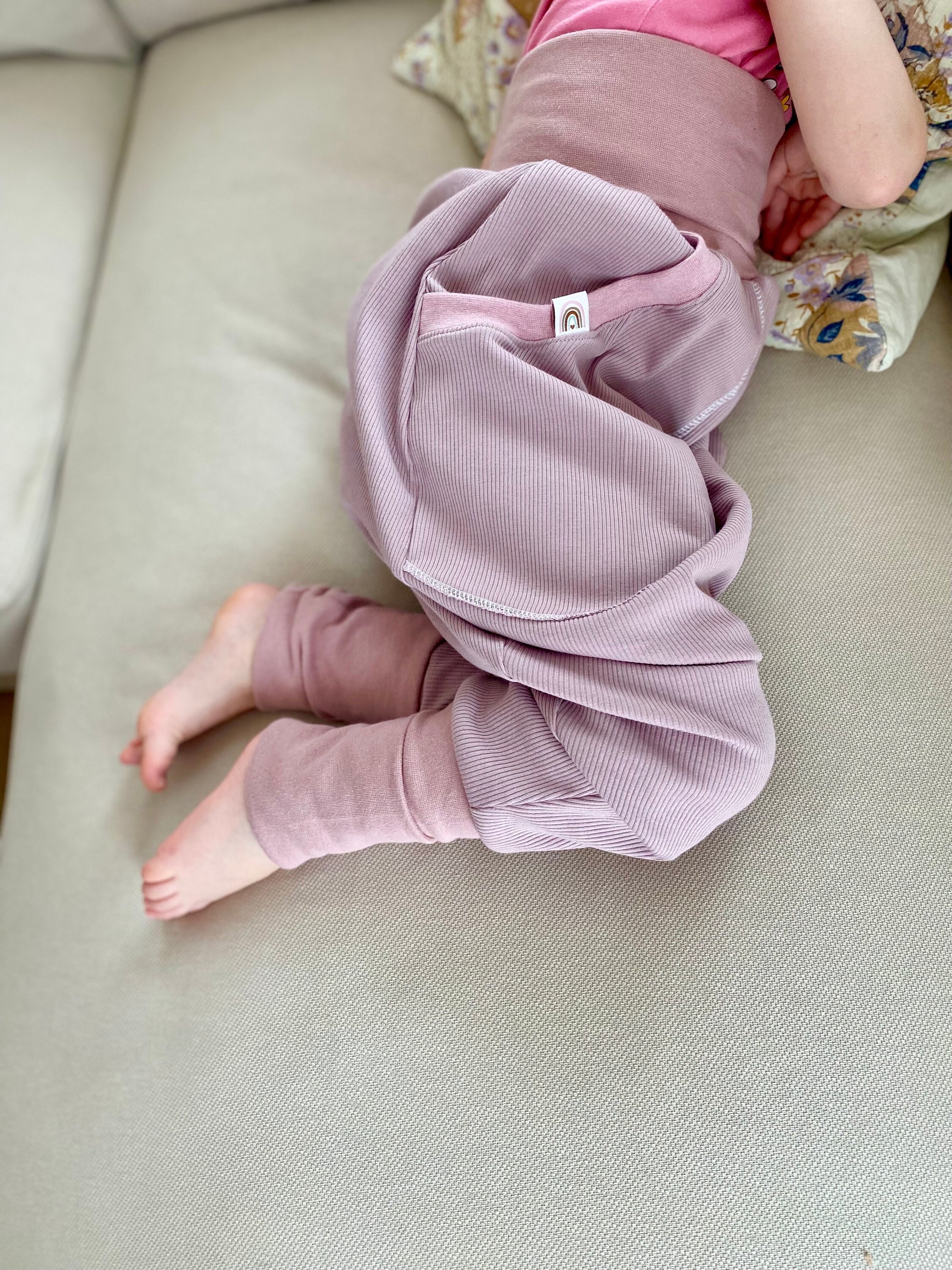 Sleeping bag with legs feet cotton jersey rib cotton fleece