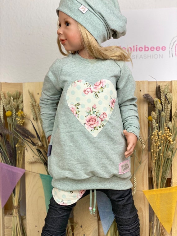Warme biologische trui BASIC lange trui winterzweet hartje kind baby meisje Etsy Belgie