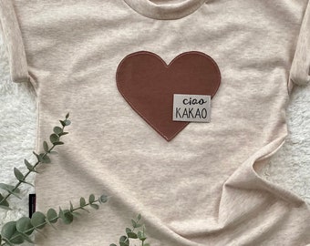 Lockeres Shirt  Baumwolljersey - ciao KAKAO - Herz - Mädchen - Kind - Baby - Kinderkleidung