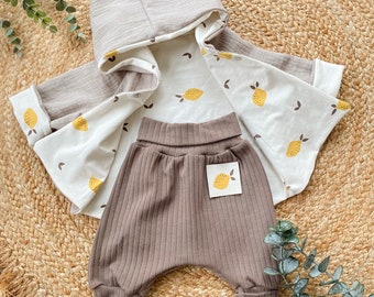 Baby - Summer - thin pants - bloomers - basic - plain - cotton rib - girl - boy - lemon