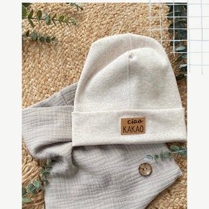 Hipster Beanie Dreieckloop Feinstrick Lieblingsmensch, Ciao KAKAO und weitere Label zur Auswahl Farbwahl Junge Mädchen Unisex Bild 3