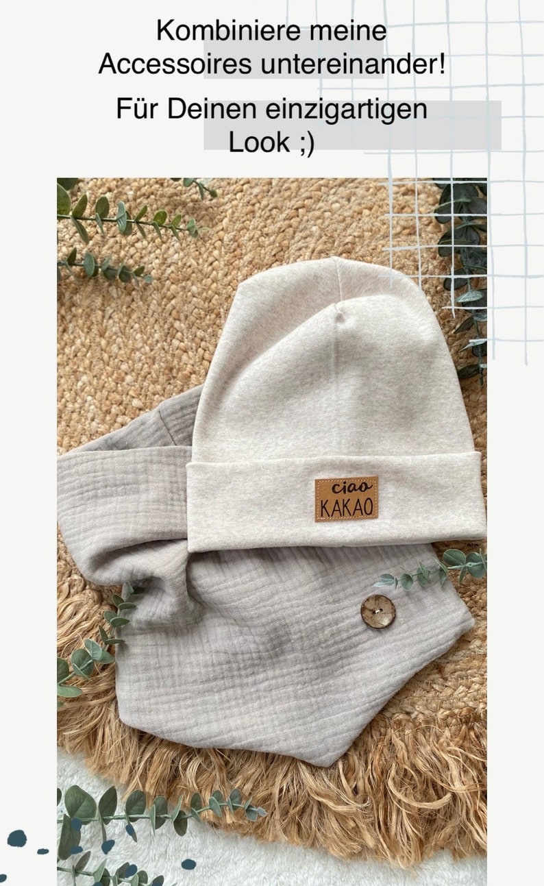 Hipster Beanie Dreieckloop Feinstrick Lieblingsmensch, Ciao KAKAO und weitere Label zur Auswahl Farbwahl Junge Mädchen Unisex Bild 3