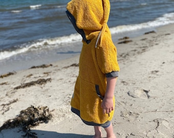 Frottee Allrounder Beach-Zwerg - Bademantel - Beachhoodie - Badeponcho - Poncho - Kind - Strandkleid - Überwurf