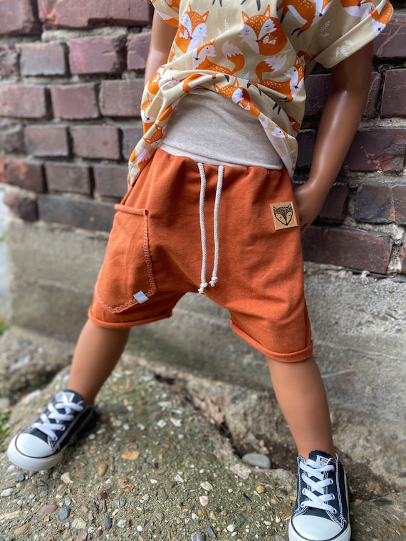 Organic 3 4 Shorts Sweat Fox Loose Fit Baggy BASIC Jogger Bloomers Boy Baby Children s Clothing Etsy Australia