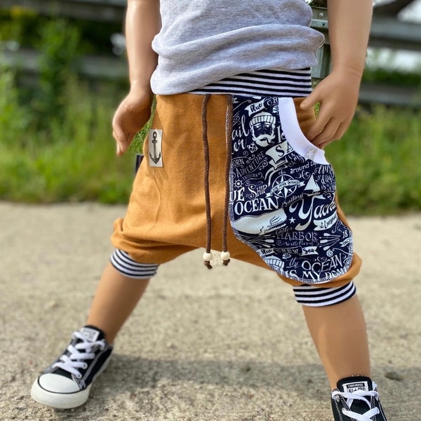 Loose Fit Shorts - Kurze Hose - Sweat - Old School - Seemann - Retro Jogger - Pumphose - Loose - Junge - Baby - Kind