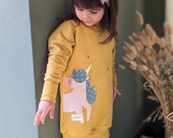 Sweatkleid - Hoodiekleid - Sterne - Einhorn - Kleid - Mädchen - Kind - Kinderkleidung