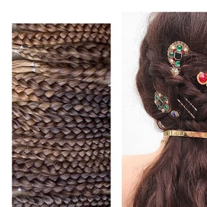 Hair braids on clips
