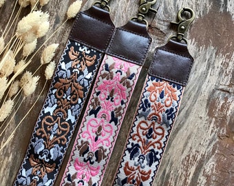 Ethnic Embroidery Bag Straps Shoulder Strap Interchangeable Strap Carrying Strap Patterned Vintage Shoulder Strap Brass Hardware Gifts for Her