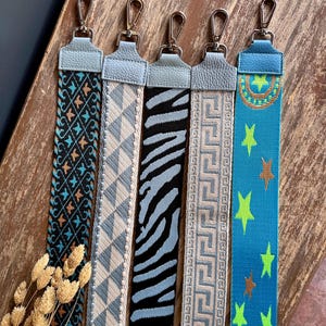 Patterned Bag Strap Shoulder Strap Camera Wide Strap Light Blue Summer Color Silver Hardware Gift for Her