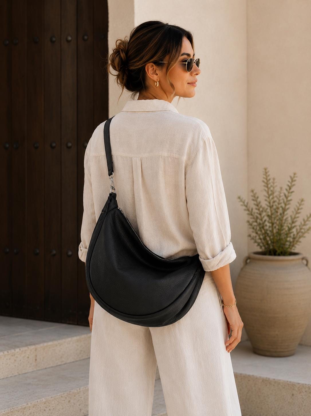 Leather Half Moon Handbags - Etsy